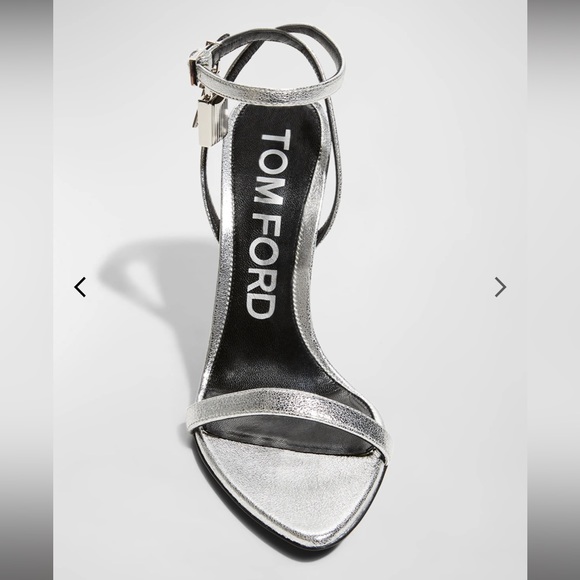 TOM FORD
Padlock Metallic Stiletto Sandals 37.5 - Picture 2 of 9